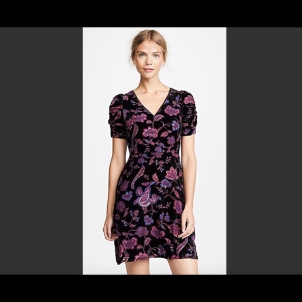 Rebecca Minkoff Arlette Pink Floral Velvet Dress